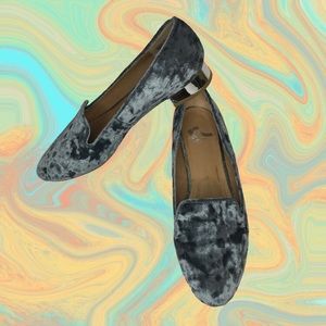💙🪞REPORT “Dusty Blue” Velvet Loafers🕺🏻🥿